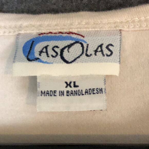 Blouse Tank Set Womens XL Las Olas Brown Ivory Fall Leaves Earth Tones Boho - Picture 4 of 16